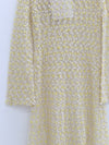 SWAYING 25 Fall/Winter Collection: Silk-Wool Mesh Long-Sleeve Dress with Cutout Detail (SW-SW25AW2L06C1S2-HUANG, Yellow)